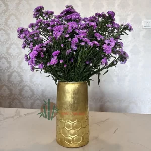 Bình hoa vân tổ ong bằng đồng vàng