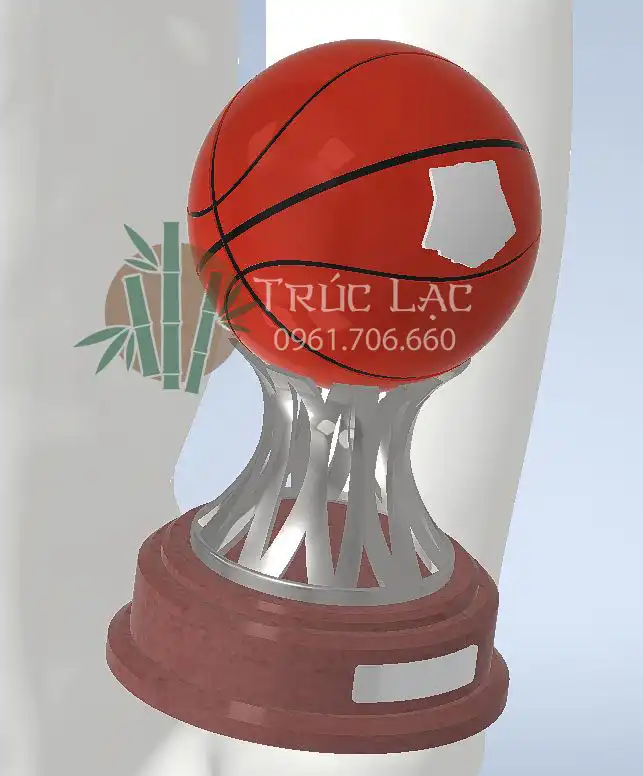 Thiết kế của cúp vô địch bóng rổ cao 20cm