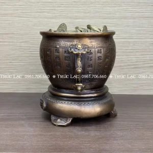 Hũ tài lộc như ý cao 12cm bằng đồng