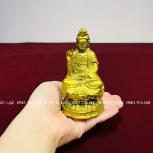 Tượng Bồ Tát tọa Kim Sen cao 10cm