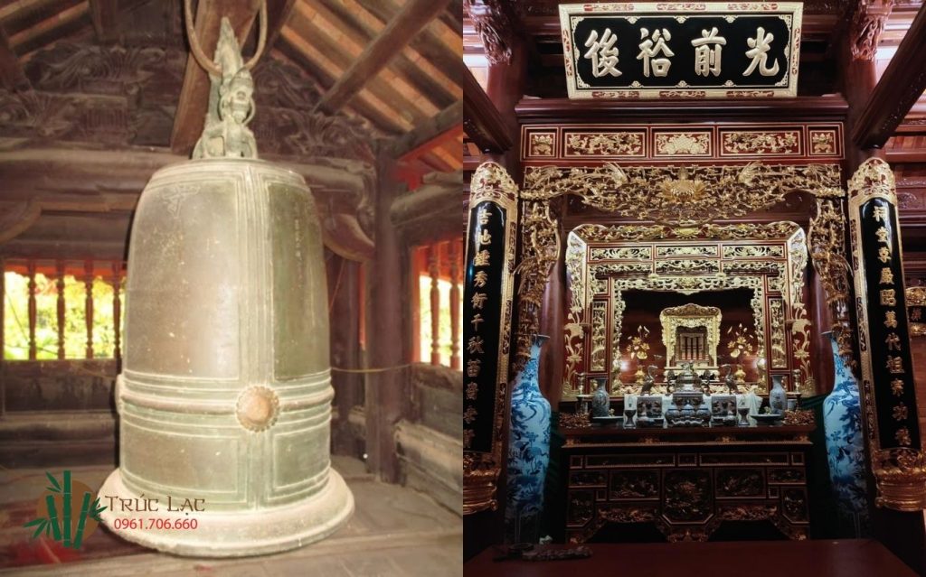 Đồ đồng trong kiến trúc cổ Việt Nam: Vẻ đẹp bền vững của văn hóa dân tộc 2 Chuông đồng, hoành phi câu đối, câu đối, đình làng