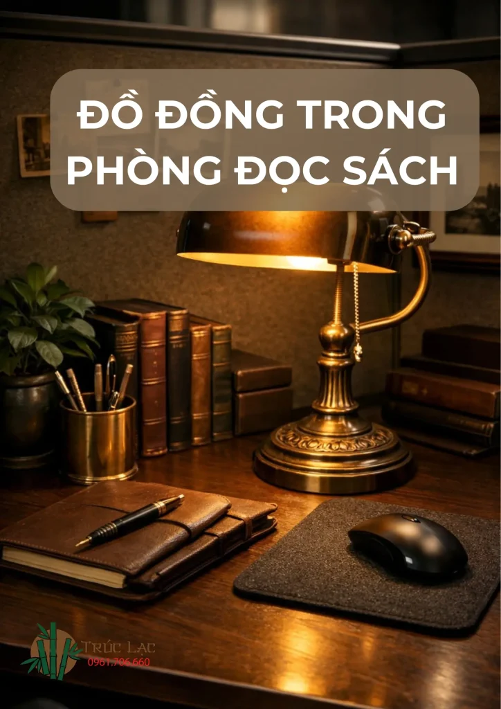 Đồ đồng cho phòng đọc sách - Điểm nhấn tinh tế cho không gian tri thức 1 đồ đồng, phòng sách
